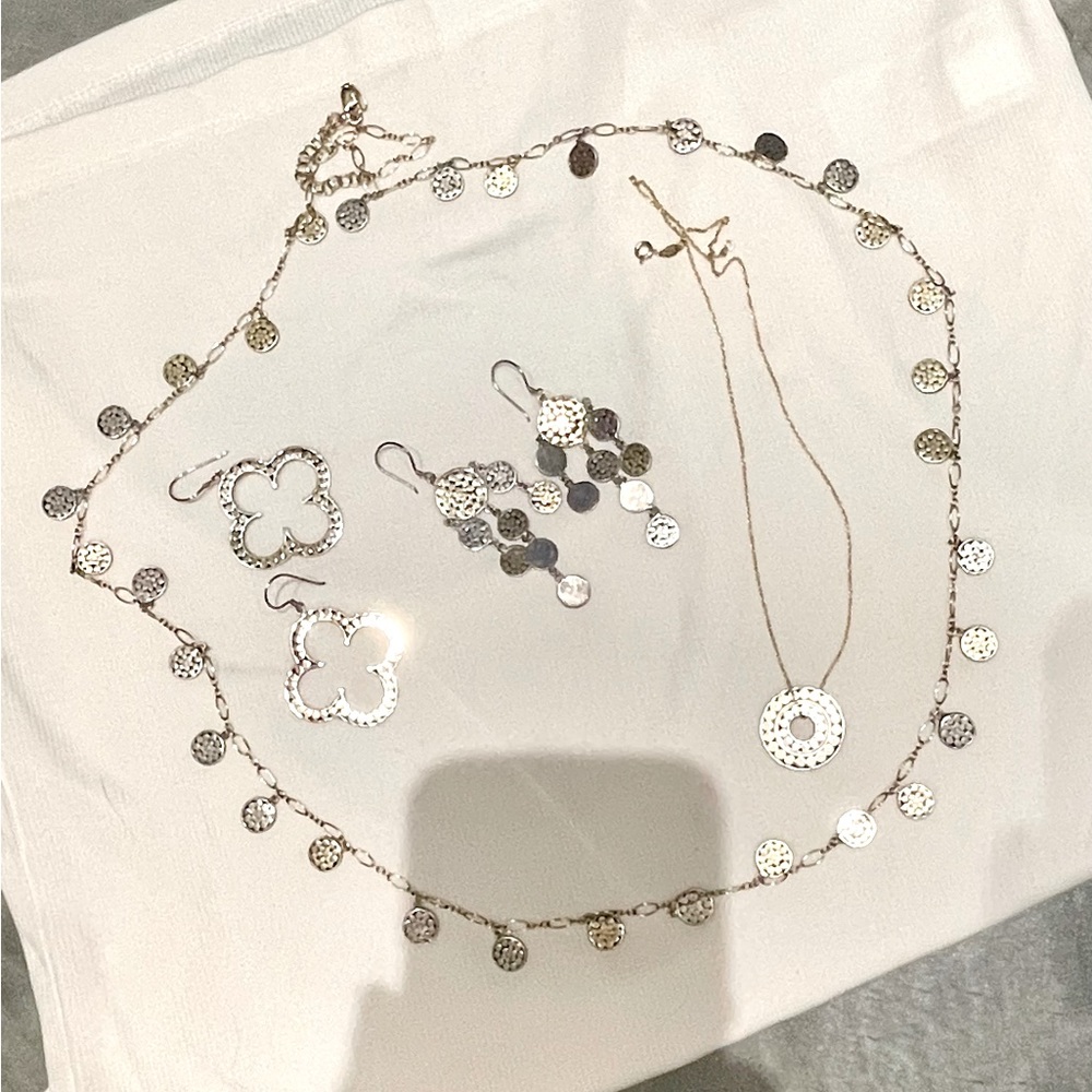 Kathy Kamei earrings necklaces gold vermeil sterling silver set  Anna Beck like